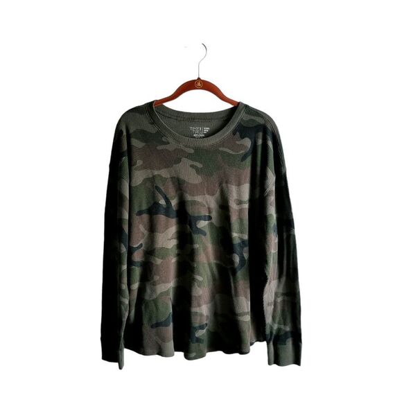 Time and Tru Green Camo LS Henley XXXL 4 0221 - Picture 2 of 5